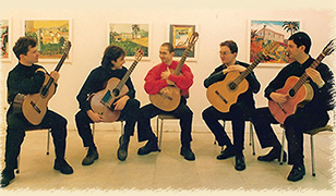 2000, Bulgaria, Sofia - Emil Petrov with guitar quintet EPIKA